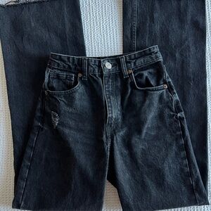 Zara High-Rise Wide Leg Jeans Black